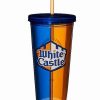 Plastic Drinkware * Wholesale Castle Cup With Straw 20 Oz. White