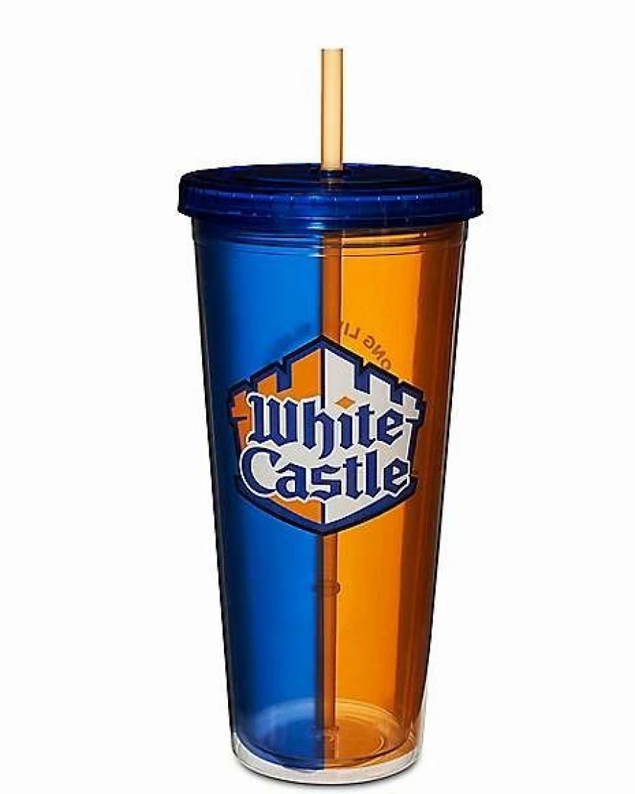 Plastic Drinkware * Wholesale Castle Cup With Straw 20 Oz. White