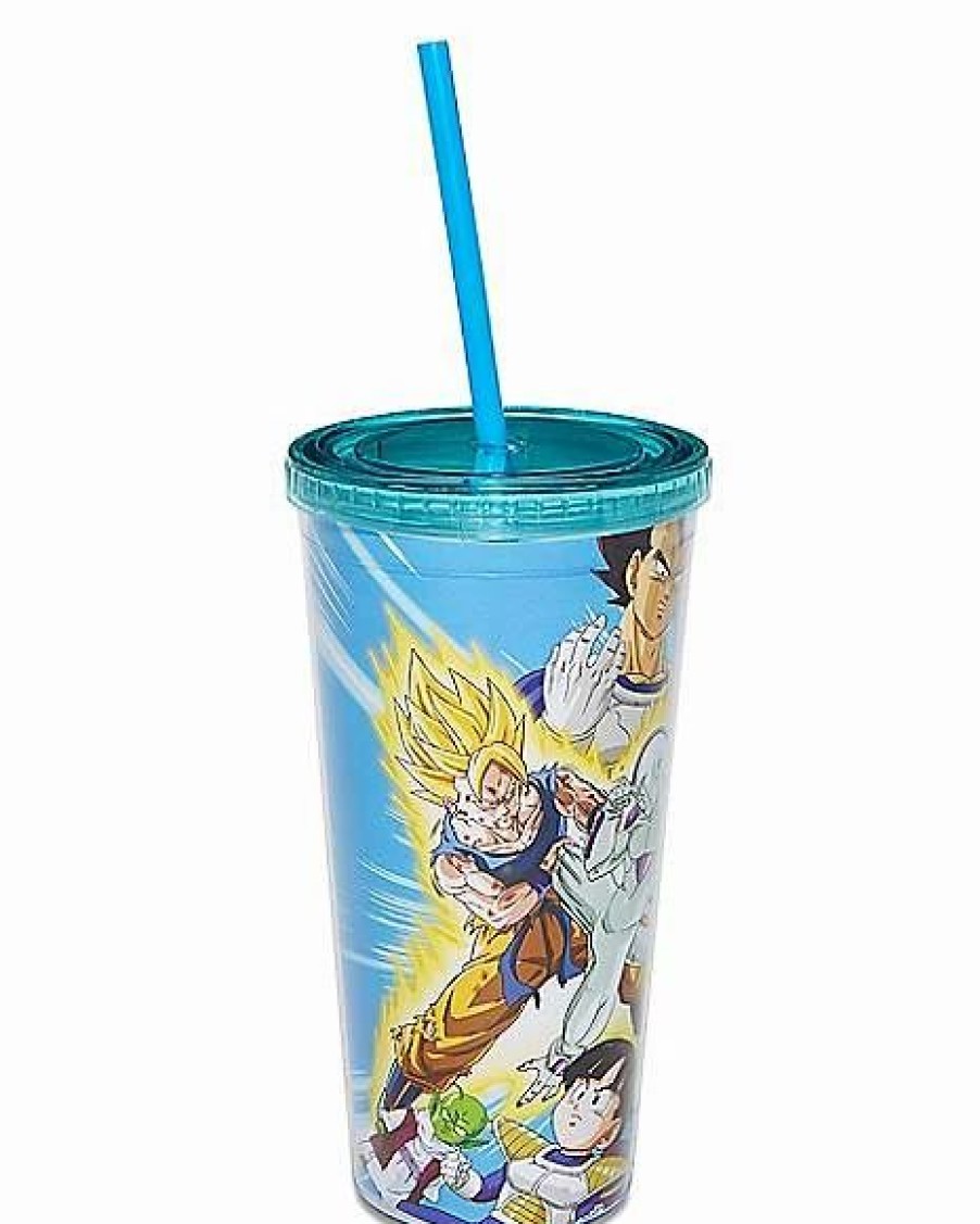 Anime * New Dragon Ball Z Cup With Straw 20 Oz. Blue