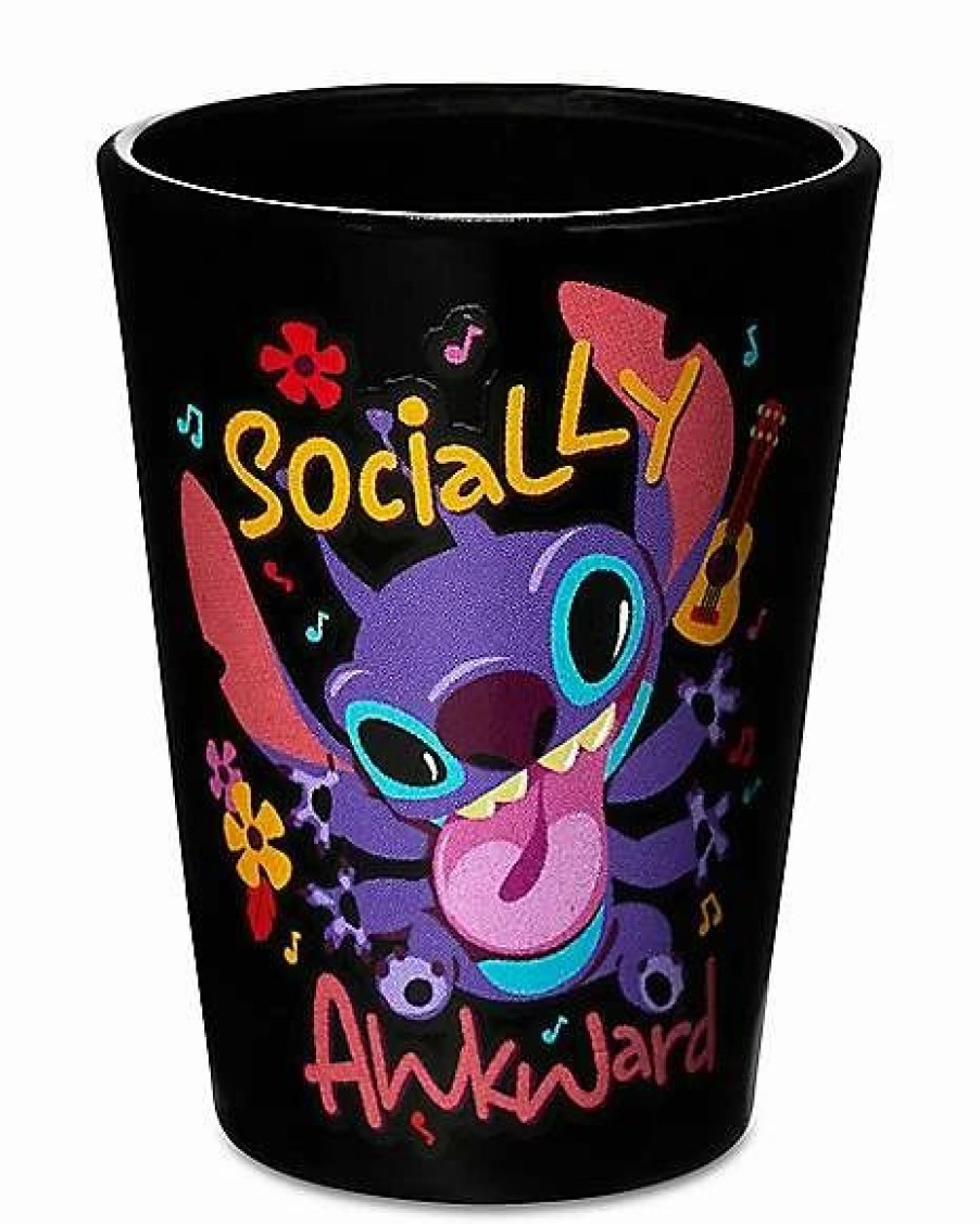 Movies * Budget Socially Awkward Stitch Mini Glass 1.5 Oz. Lilo & Stitch Black