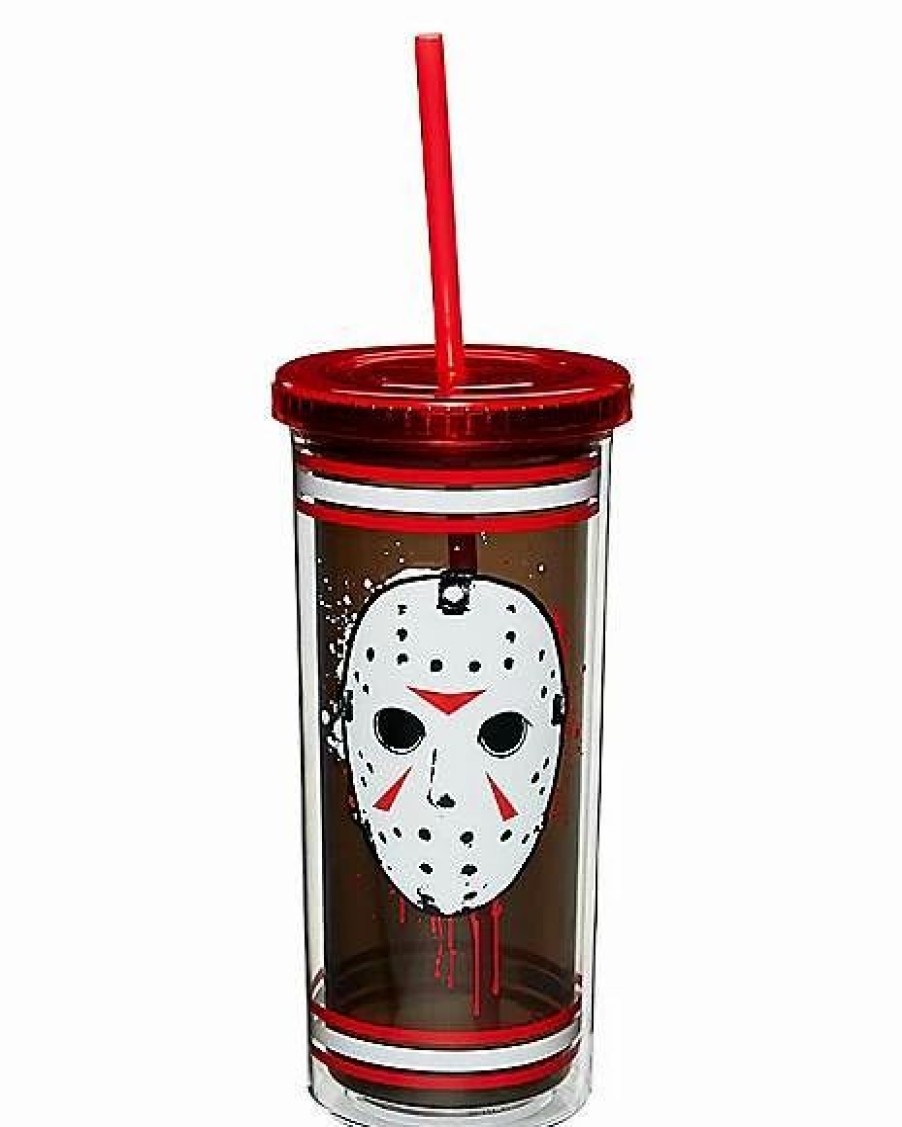 Halloween * Best Pirce Jason Voorhees Jersey Cup With Straw 20 Oz. Friday The 13Th