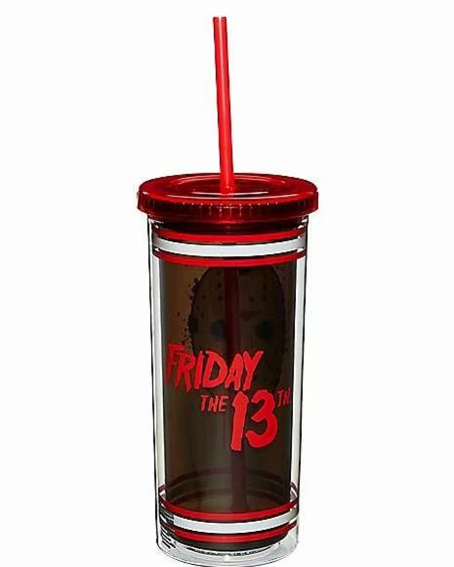 Halloween * Best Pirce Jason Voorhees Jersey Cup With Straw 20 Oz. Friday The 13Th