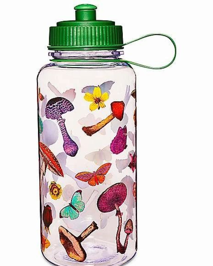 Plastic Drinkware * Top 10 Vintage Mushrooms Water Bottle 33 Oz. Clear