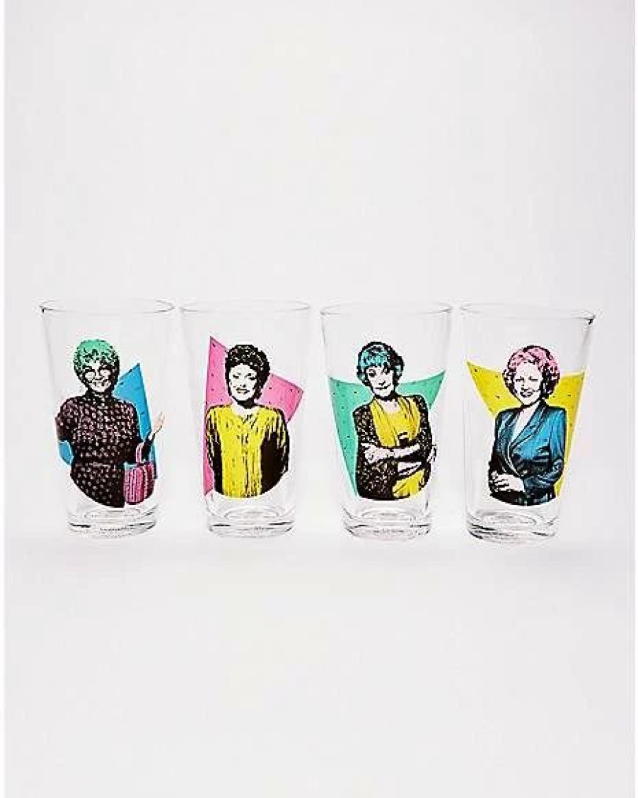 Television * Promo Golden Girls Pint Glasses 4 Pack 16 Oz. Multi-Color