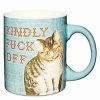 Christmas * Best Sale Kindly Fuck Off Vintage Cat Coffee Mug 20 Oz. Blue