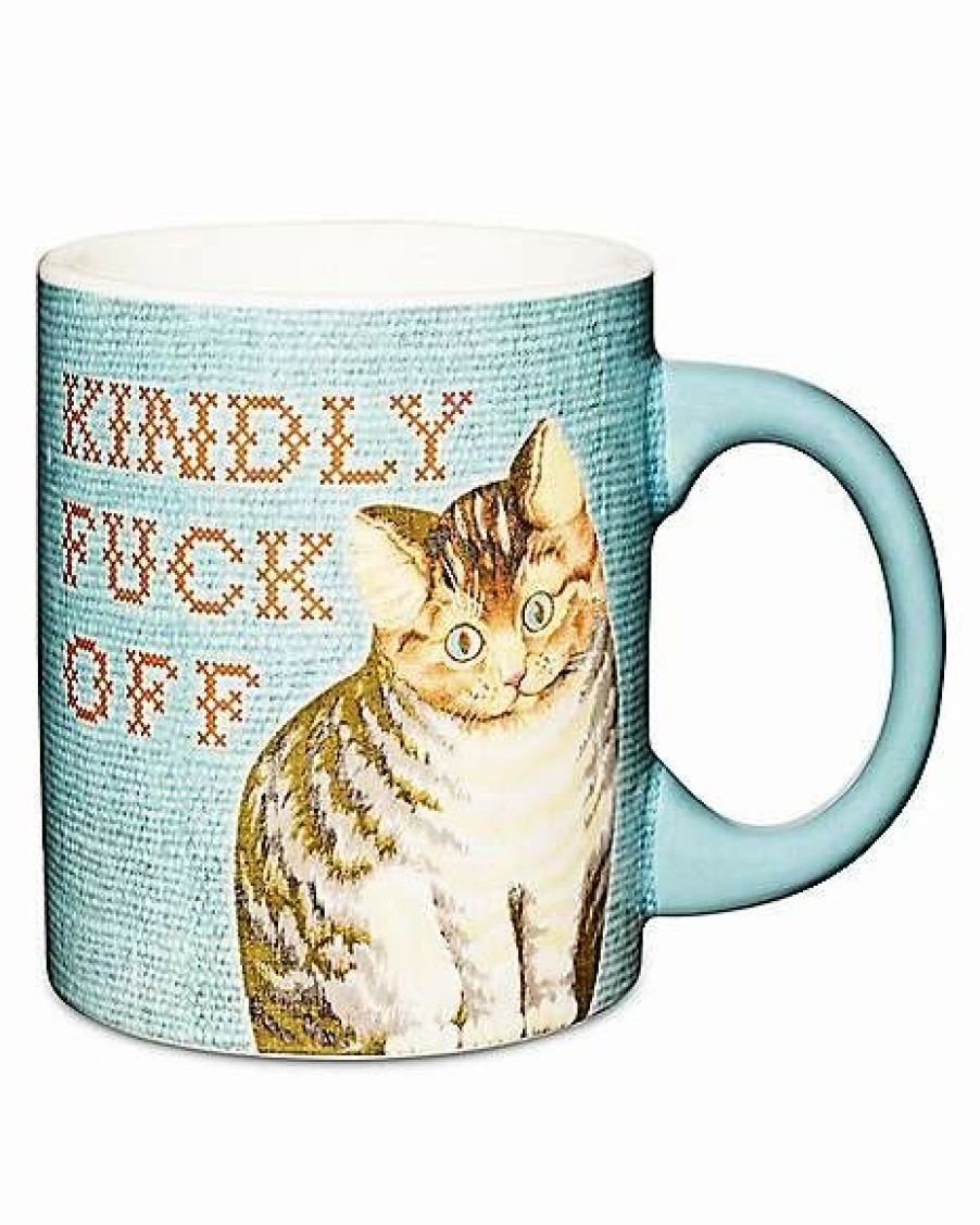 Christmas * Best Sale Kindly Fuck Off Vintage Cat Coffee Mug 20 Oz. Blue