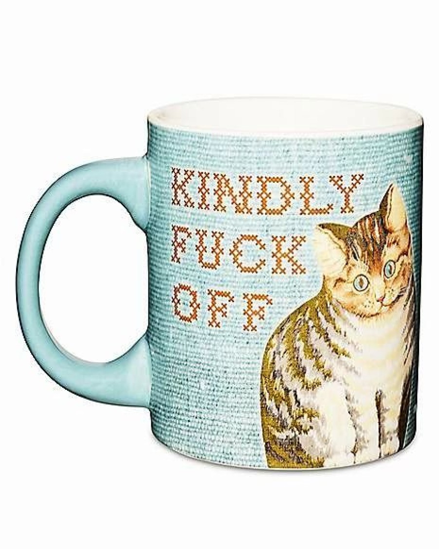 Christmas * Best Sale Kindly Fuck Off Vintage Cat Coffee Mug 20 Oz. Blue