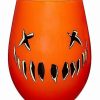 Halloween * Cheap Pumpkin Stemless Glass Trick 'R Treat 22 Oz.