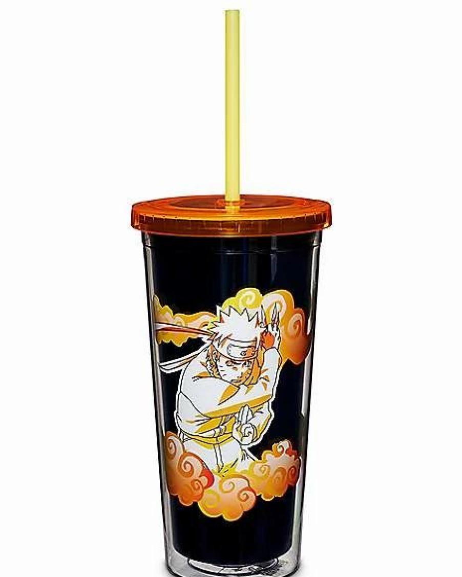 Anime * Budget Akatsuki Naruto Shippuden Cup With Straw 20 Oz. Black