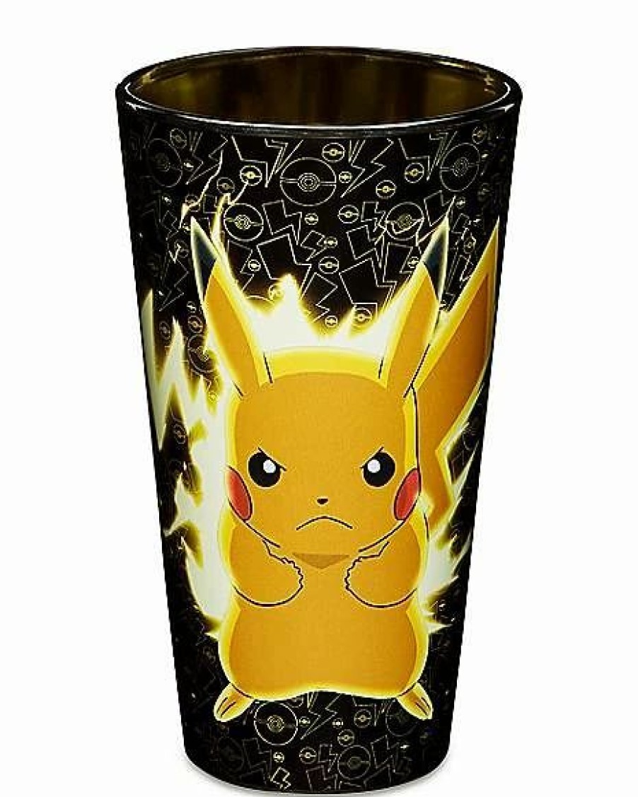 Anime * Outlet Pikachu Pint Glass 16 Oz. Pokemon Black