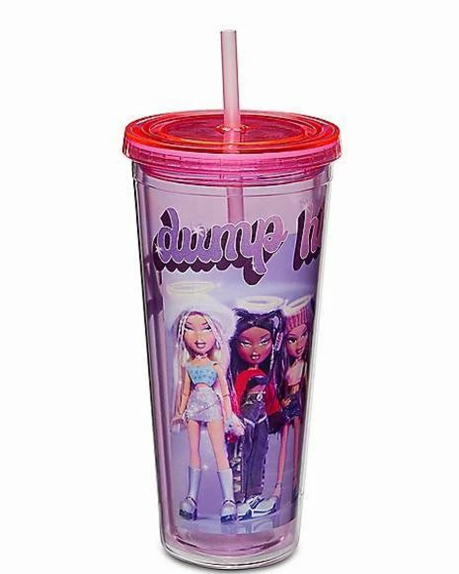 Plastic Drinkware * Outlet Bratz Cup With Straw 20 Oz. Purple