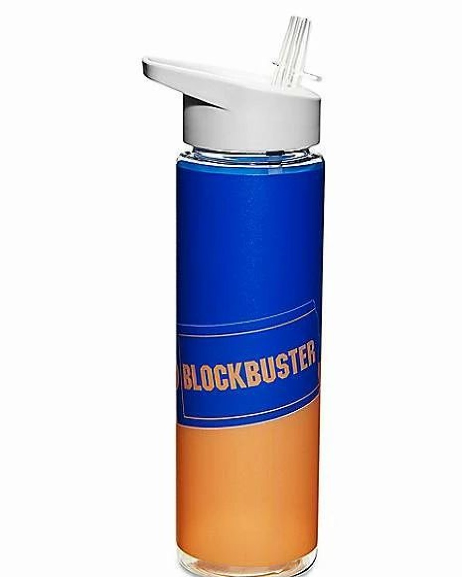 Plastic Drinkware * Discount Blockbuster Video Water Bottle With Straw 24 Oz. Blue