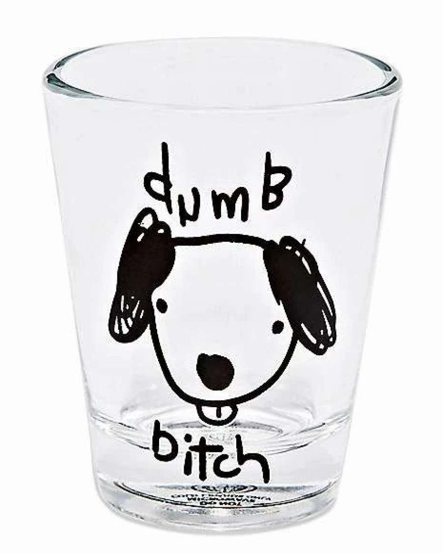 Shooters & Shot Glasses * Promo Dog Dumb Bitch Shot Glass 1.5 Oz. Clear