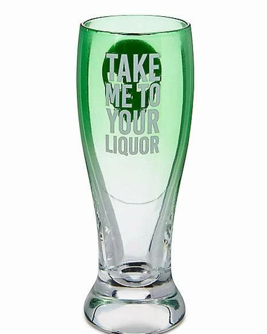 Shooters & Shot Glasses * Budget Take Me To Your Liquor Shot Glass Green