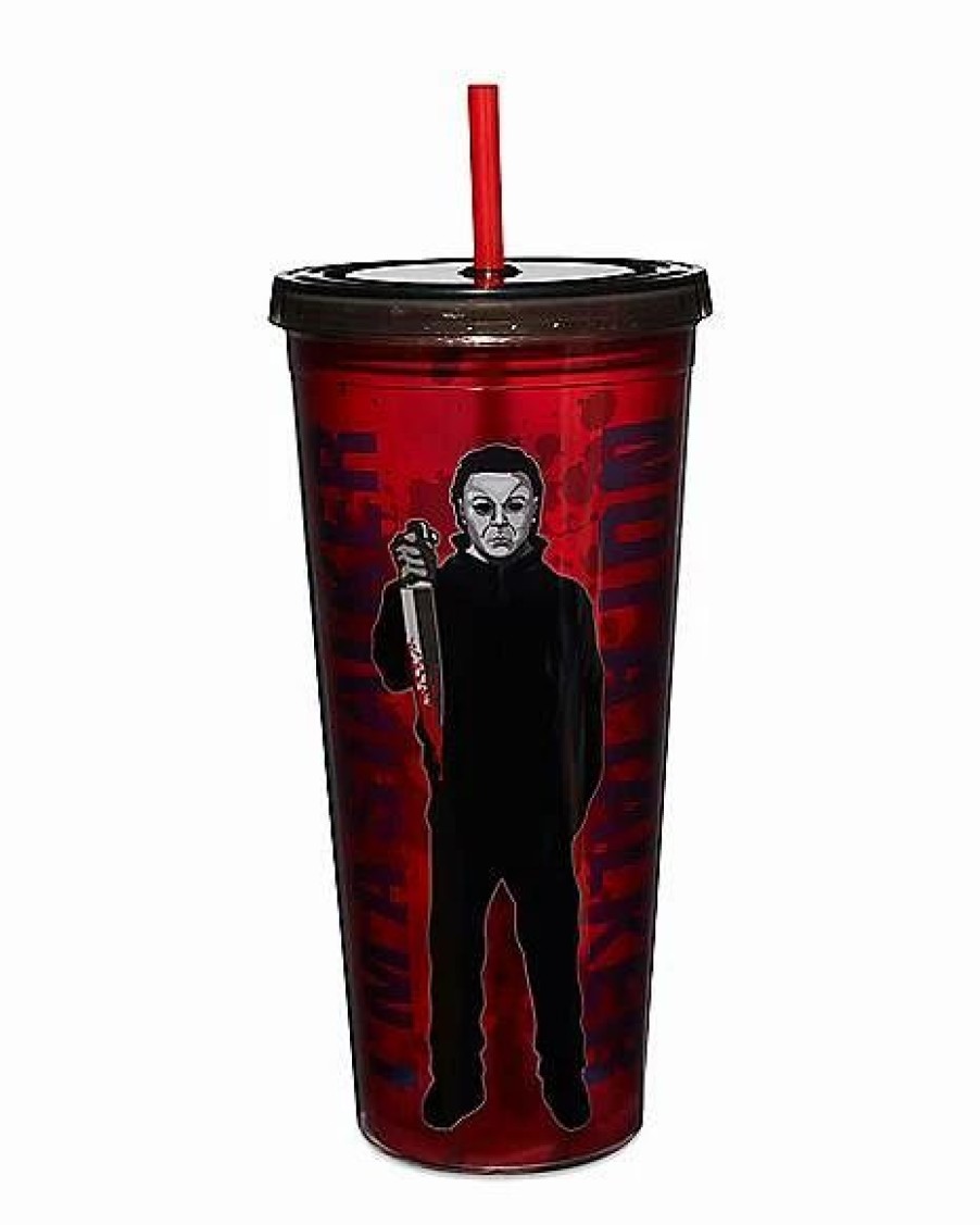 Halloween * Budget Michael Myers Stalker Cup With Straw 20 Oz. Halloween Red