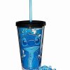 Movies * Hot Sale Aloha Stitch Cold Cup With Straw And Cubes 16 Oz. Disney Blue