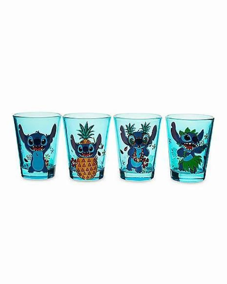 Movies * Coupon Multi-Pack Tropical Stitch Mini Glasses 4 Pack 1.5 Oz. Lilo & Stitch Blue