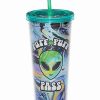 Plastic Drinkware * Outlet Alien Puff Puff Pass Cup With Straw 20 Oz.