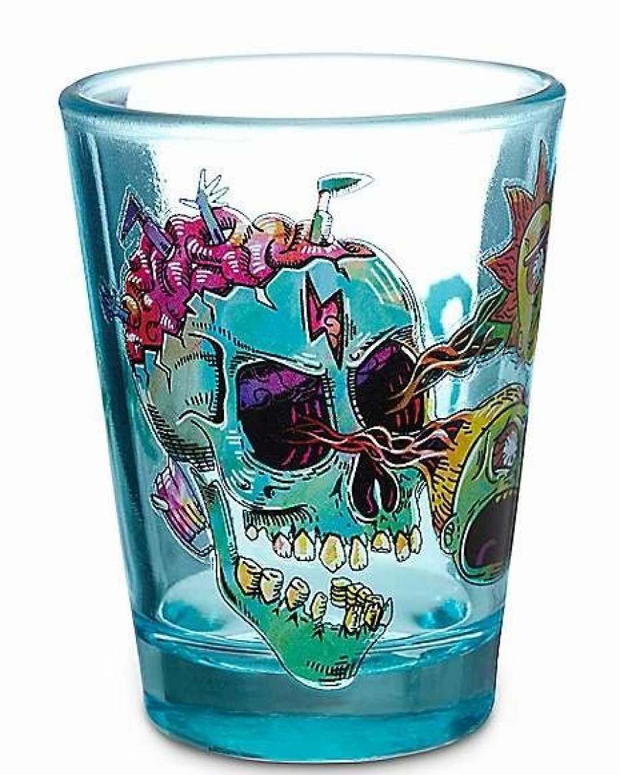 Television * Top 10 Skull Rick And Morty Shot Glass 1.5 Oz. Blue