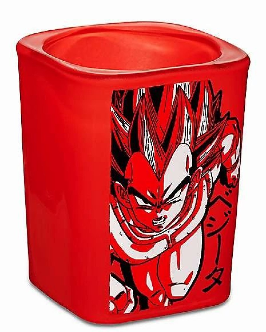 Anime * Promo Vegeta Square Shot Glass 2 Oz. Dragon Ball Z Red