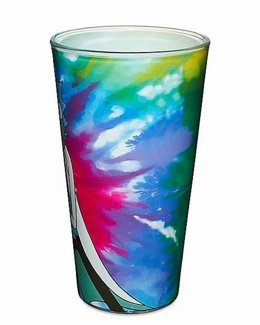 Television * Top 10 Tie Dye Rick And Morty Pint Glass 16 Oz. Multi-Color