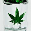 Shooters & Shot Glasses * Discount Metallic Weed Leaf Shot Glass 2 Oz. Multi-Color