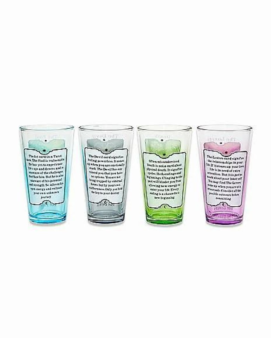 Halloween * Best Pirce Tarot Card Pint Glasses 4 Pack 16 Oz. Clear