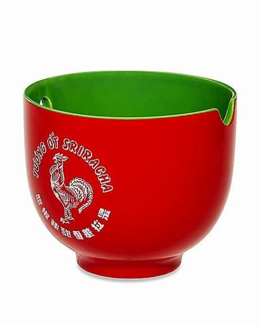 Christmas * New Boxed Sriracha Noodle Bowl And Chopsticks Set Red