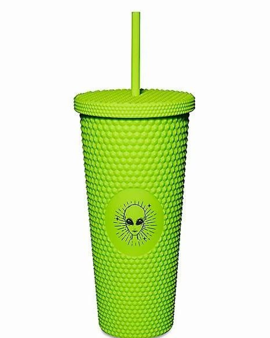 Plastic Drinkware * Cheapest Alien Textured Cup With Straw 24 Oz. Green