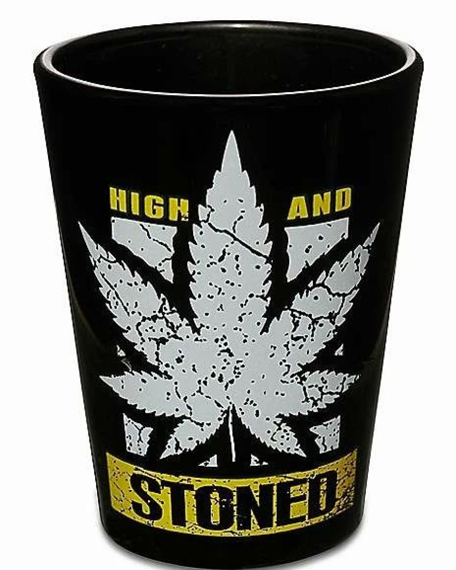 Shooters & Shot Glasses * Top 10 High And Stoned Shot Glass 1.5 Oz. Black