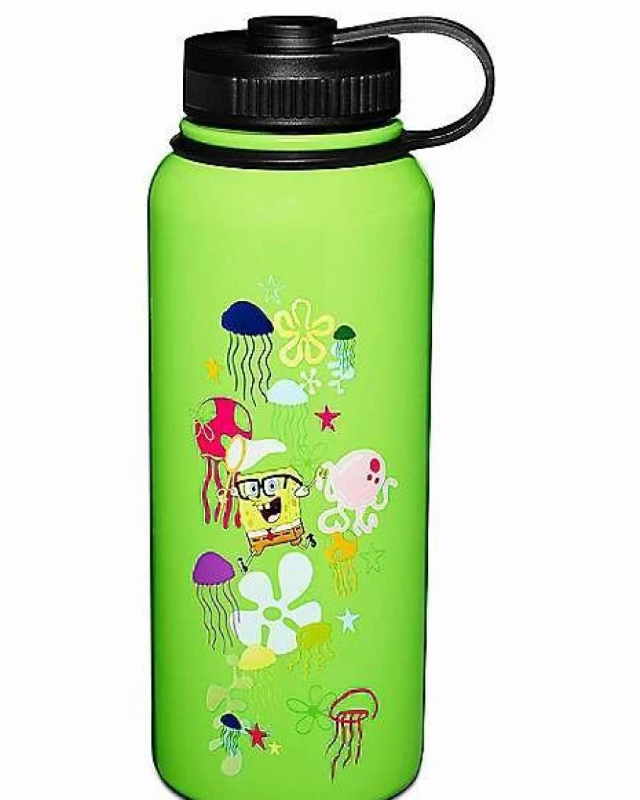 Television * Cheap Jellyfishing Spongebob Squarepants Water Bottle 34 Oz. Green