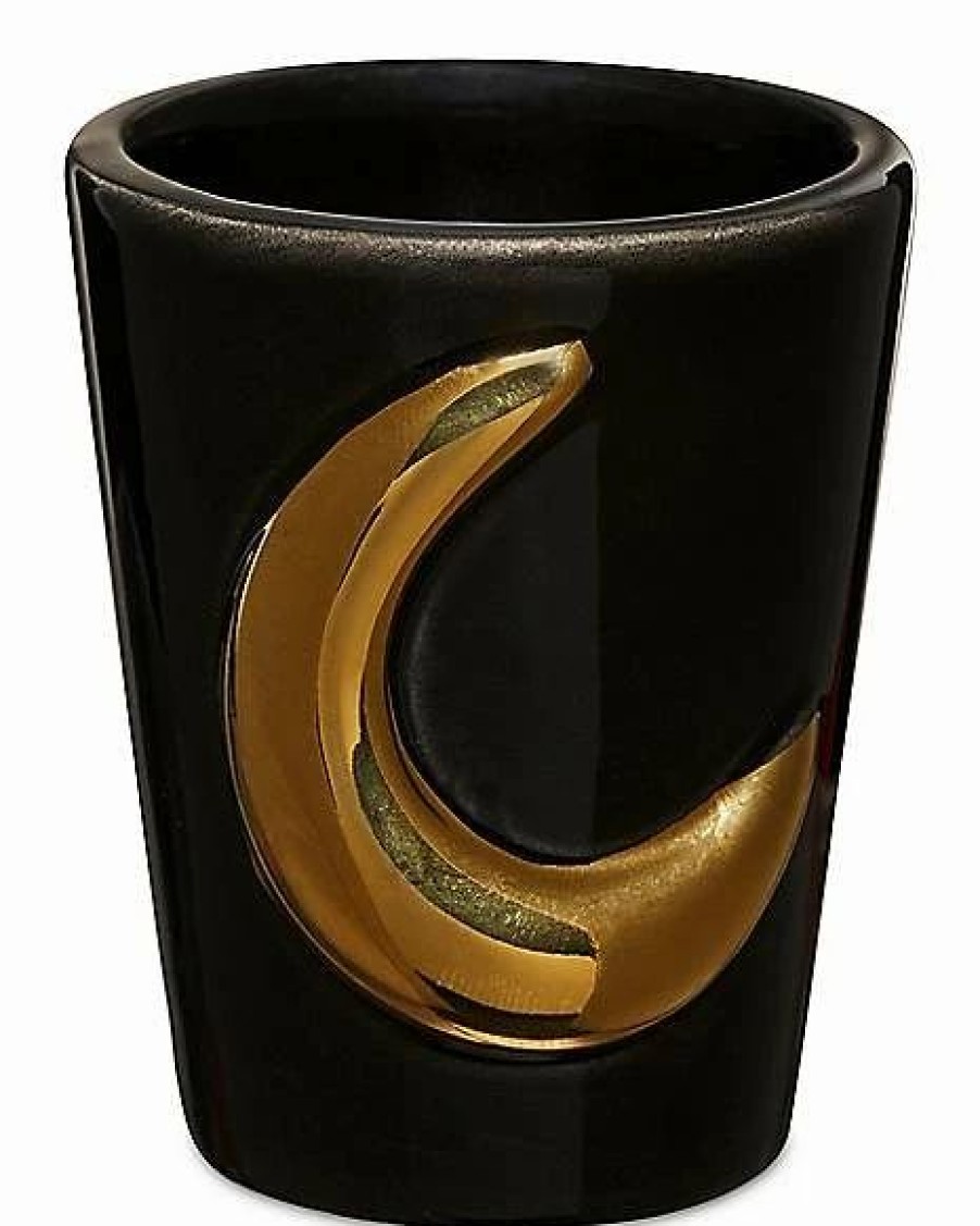 Christmas * Outlet Gold Crescent Moon Shot Glass 2 Oz. Black