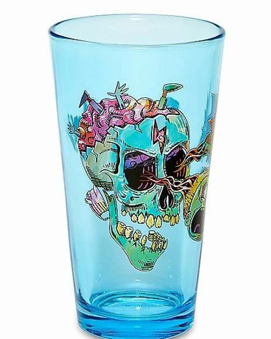 Television * Deals Skull Rick And Morty Pint Glass 16 Oz. Blue