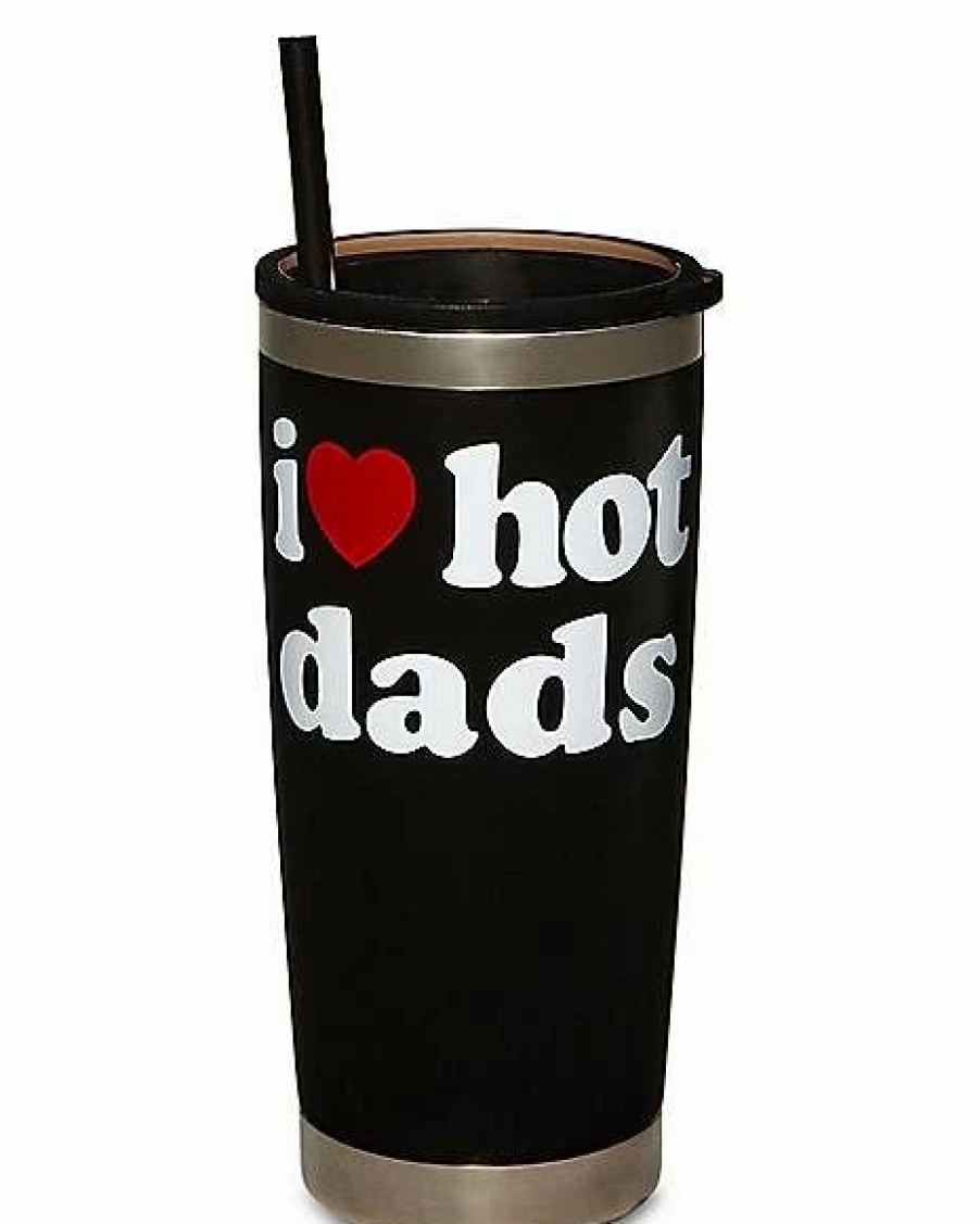 Christmas * Flash Sale I Heart Hot Dads Tumbler With Straw 16 Oz. Danny Duncan Black