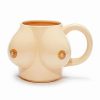 Christmas * Deals Molded Boobs Coffee Mug 32 Oz. Tan