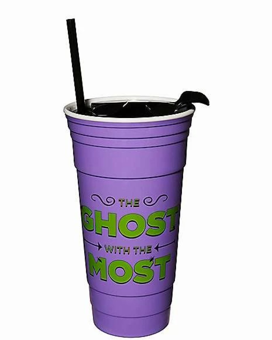 Halloween * Promo Bettlejuice Cup With Straw 32 Oz. Green