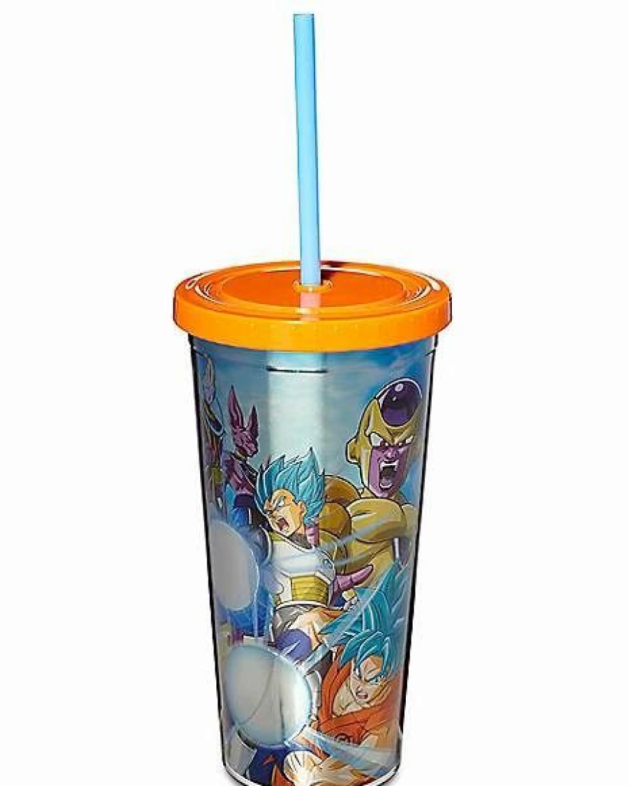 Anime * Outlet Dragon Ball Super Characters Cup With Straw 20 Oz. Blue