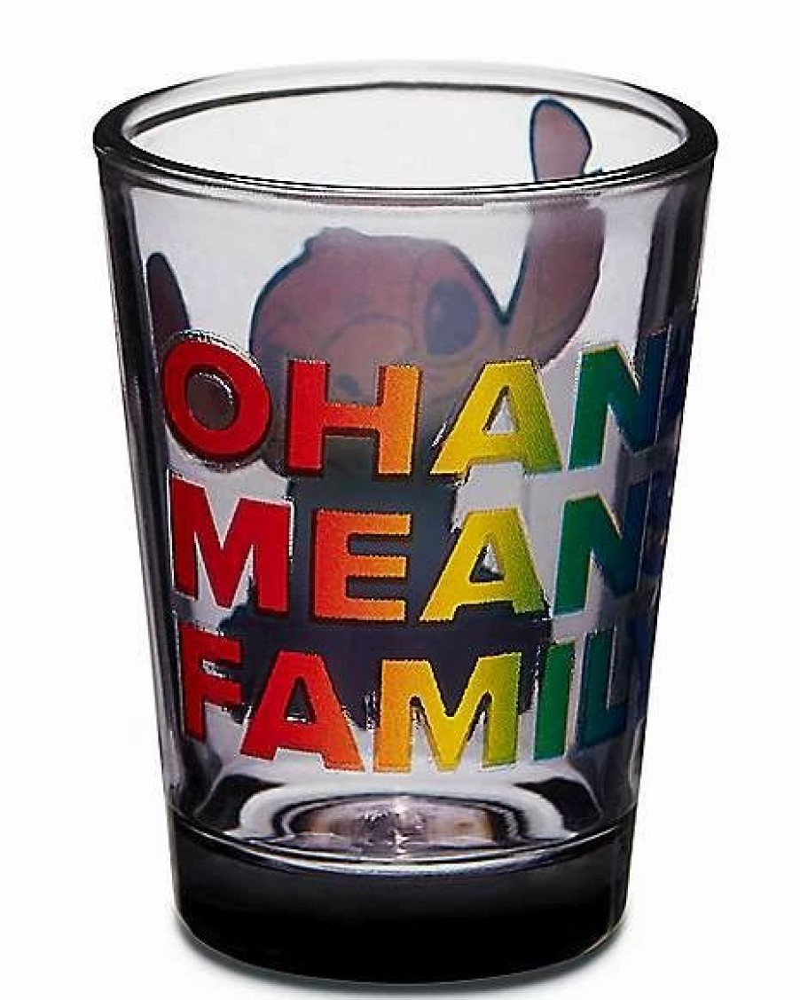 Movies * Deals Ohana Means Family Stitch Pride Mini Glass 1.5 Oz. Black