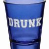 Christmas * New Drunk College Font Shot Glass 2 Oz. Blue