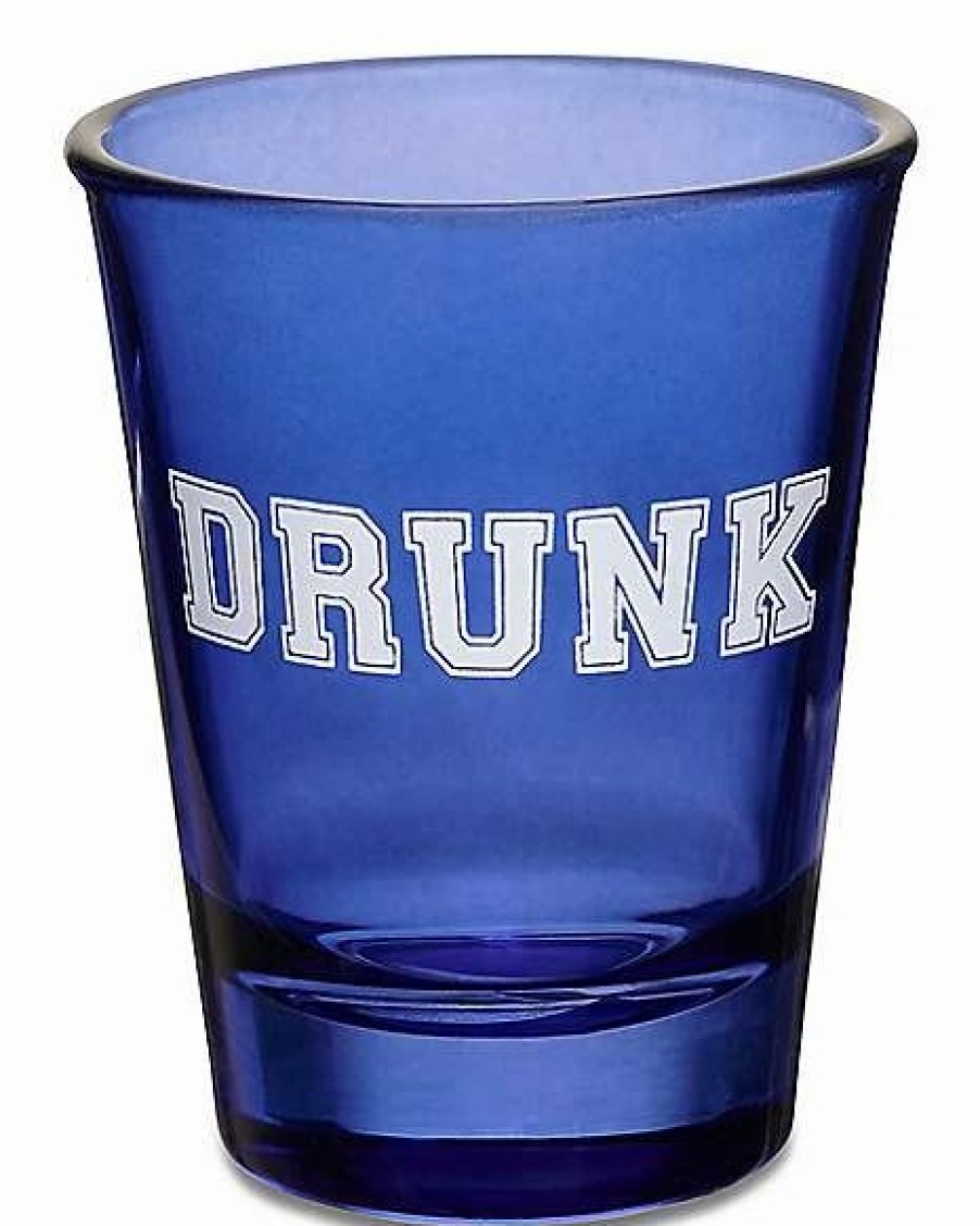 Christmas * New Drunk College Font Shot Glass 2 Oz. Blue