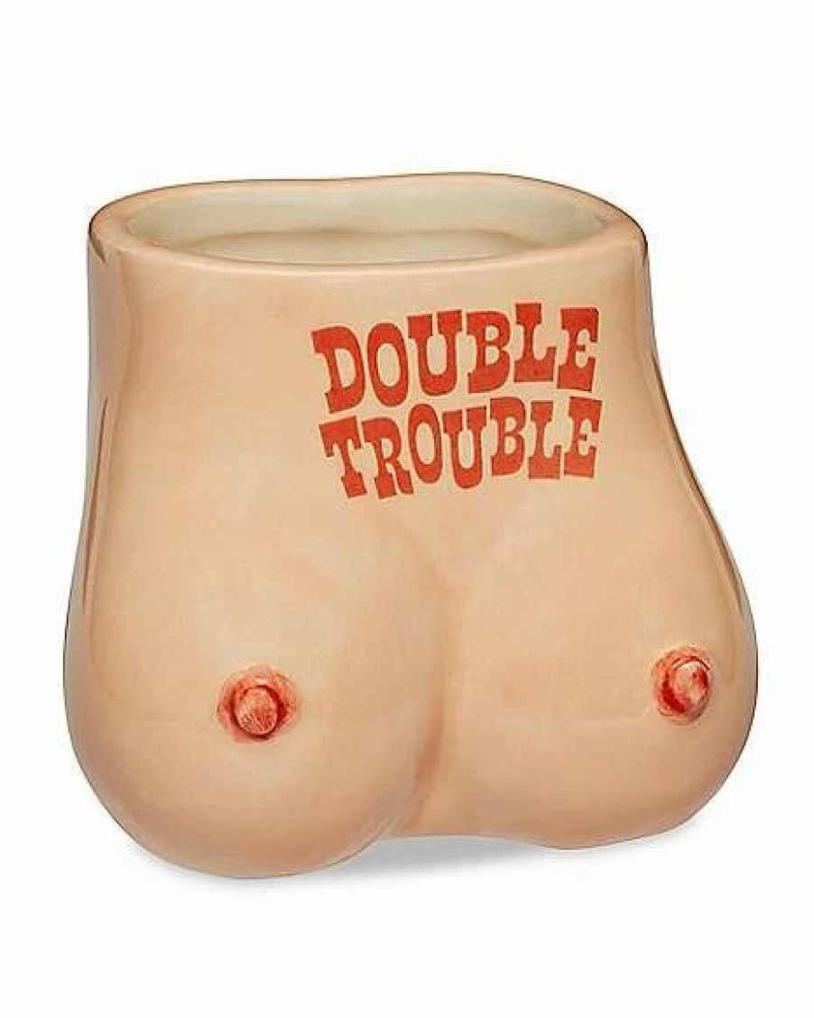 Shooters & Shot Glasses * Promo Double Trouble Boobies Shot Glass 2 Oz. Nude