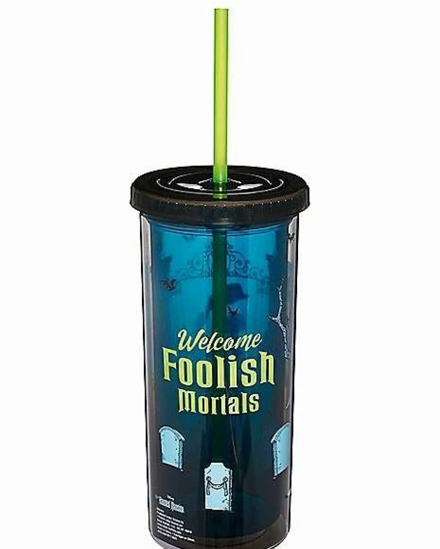 Halloween * Best Pirce The Haunted Mansion Cup With Straw Disney