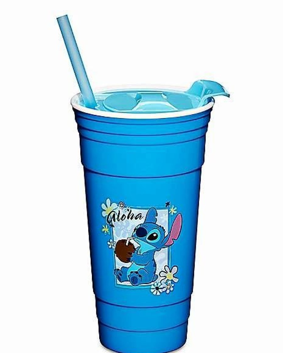 Movies * Hot Sale Aloha Stitch Cup With Straw 32 Oz. Disney Blue