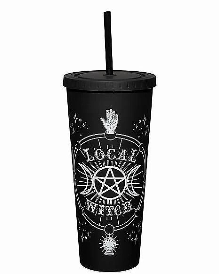 Plastic Drinkware * Outlet Local Witch Cup With Straw 20 Oz.