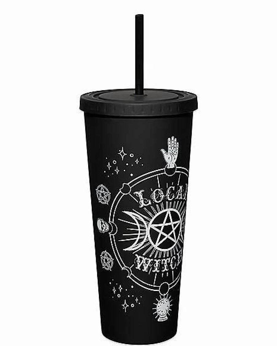 Plastic Drinkware * Outlet Local Witch Cup With Straw 20 Oz.