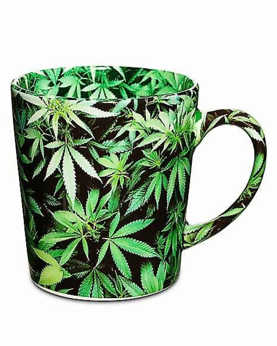 Coffee Mugs * Best Pirce Weed Leaf Coffee Mug 17 Oz. Green