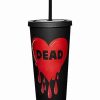 Christmas * Wholesale Dead Drip Heart Cup With Straw 20 Oz. Black