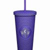 Plastic Drinkware * Cheapest Textured Mystic Hand Cup With Straw 24 Oz. Purple