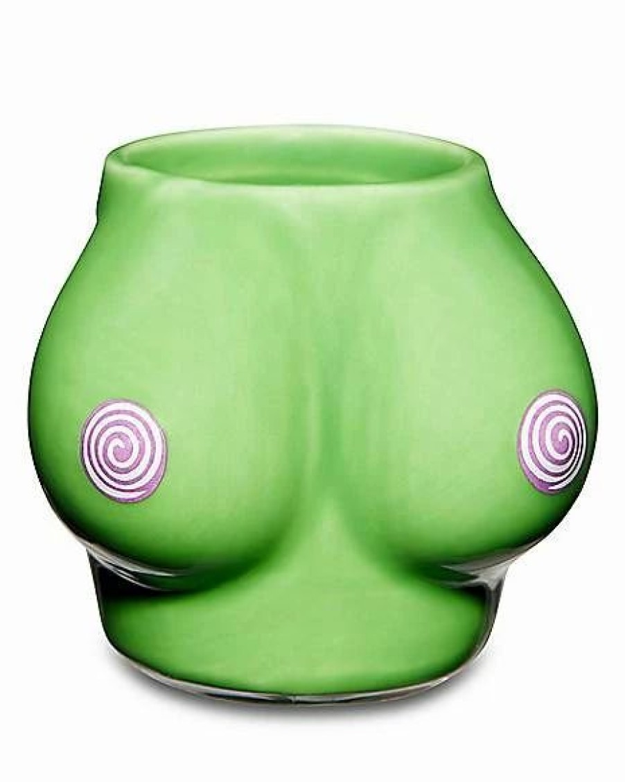 Shooters & Shot Glasses * Best Sale Alien Boobs Molded Shot Glass 2 Oz. Green