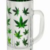 Christmas * Best Pirce Tall Weed Leaf Beer Mug 18 Oz. Silver